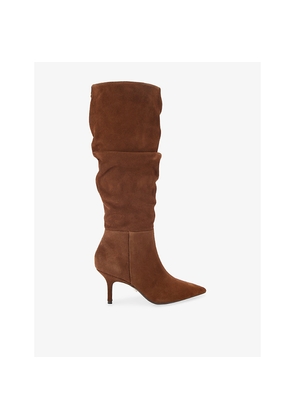 Womens Carvela Spirit Slouch Suede Heeled Knee-High Boots