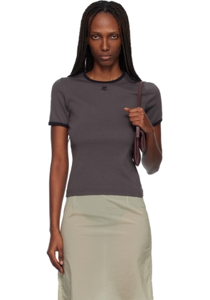 Courrèges Gray Signature Contrast T-shirt