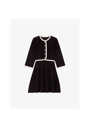 Womens Maje Two-In-One Velvet Mini Dress