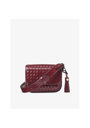 Womens Aspinal Of London Ella Woven Leather Cross-Body Bag