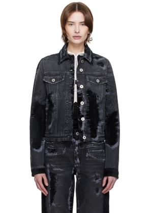 Jean Paul Gaultier Black 'The Flocked' Denim Jacket