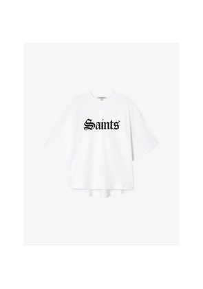 Womens Allsaints Amelie Branded-Print Cotton-Jersey T-Shirt