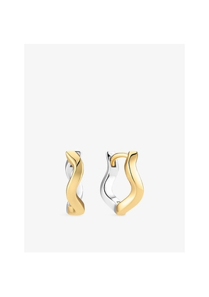 Womens Sif Jakobs Ellera Waves Pianura Medio 18ct Yellow Gold and Rhodium-Plated Sterling-Silver Hoop Earrings