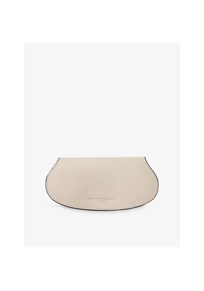 Womens The White Company Brand-Embossed Leather Glasses Case