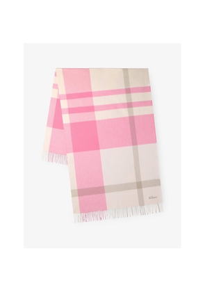 Mulberry Large-Check Merino-Wool Scarf
