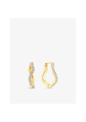 Womens Sif Jakobs Ellera Waves Grande 18ct Yellow-Gold Plated Sterling-Silver Hoop Earrings