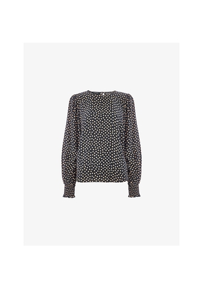 Womens Whistles Spot-Print Relaxed-Fit Woven Blouse