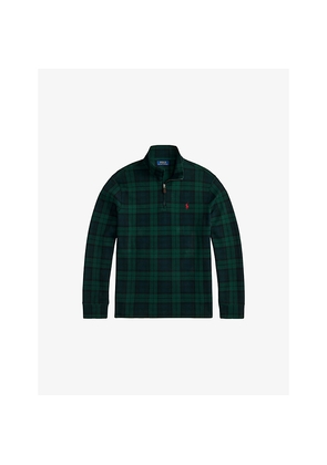 Mens Polo Ralph Lauren Tartan Half-Zip Cotton Sweatshirt