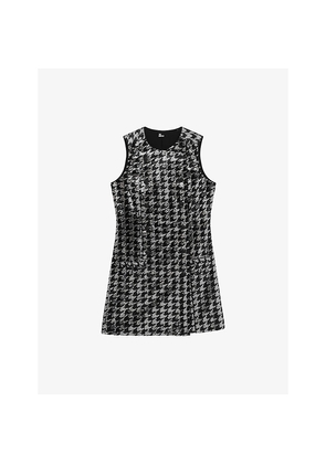 Womens The Kooples Double-Breasted Houndstooth Sequin-Embellished Mini Dress