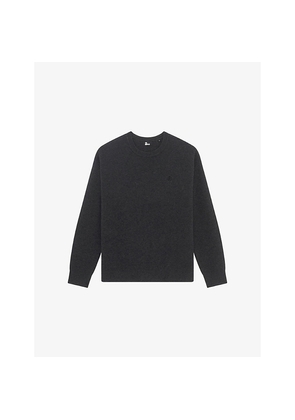 Mens The Kooples Brand-Embroidered Crewneck Wool-Blend Jumper