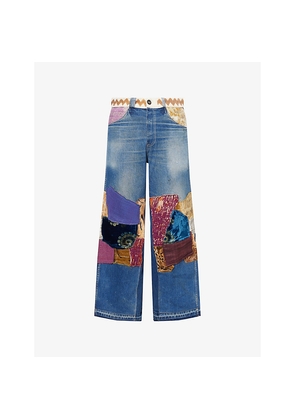 Mens Kartik Research Manali Patchwork Remade By Rkive City Denim Jeans