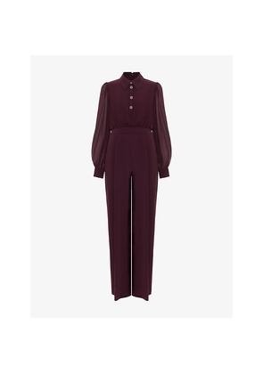 Womens Phase Eight Emily Balloon-Sleeve Woven Jumpsuit