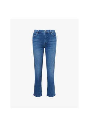 Womens Frame Le Sleek Straight-Leg Stretch-Denim Blend Jeans