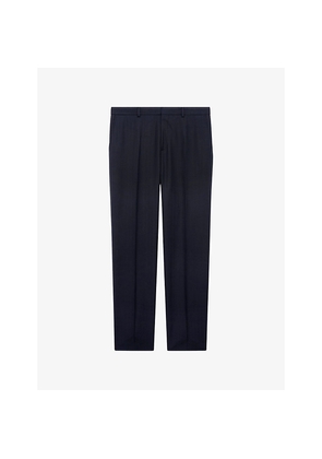Mens The Kooples Tapered-Leg Slim-Fit Wool Trousers