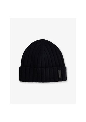 Mens Emporio Armani Ribbed Wool and Cashmere Beanie Hat