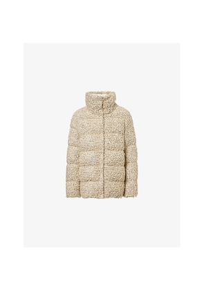 Womens Moncler Cochelle Tweed Short Down Jacket