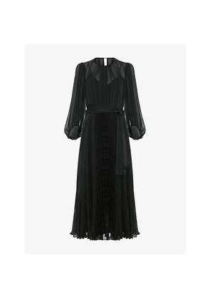 Womens Phase Eight Lucie Pleated Woven Midi Dress