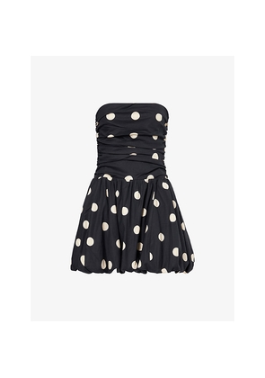 Womens Reformation Clea Polka-Dot Stretch-Cotton Mini Dress