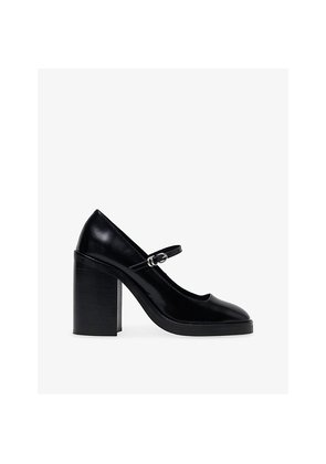Womens Maje Heeled Leather Mary-Jane Pumps