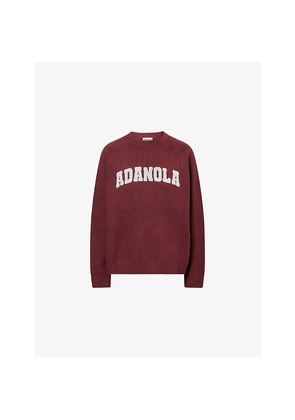 Womens Adanola Varsity Boucle-Logo Cotton and Wool-Blend Oversized Jumper