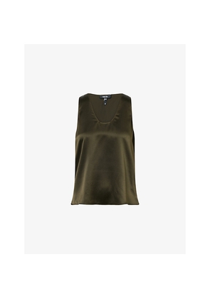 Womens Me And Em Scoop-Neck Silk-Satin Tank Top