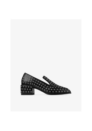 Womens Jimmy Choo Eliot Leather Heeled Loafers