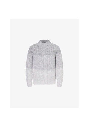 Mens Eleventy Mock-Neck Long-Sleeve Wool Knitted Jumper