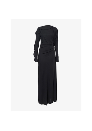 Womens Victoria Beckham Draped Long-Sleeves Woven Maxi Dress