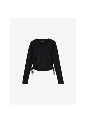 Womens Allsaints Sonny Crewneck Long-Sleeve Cotton T-Shirt