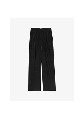 Womens Zadig&Voltaire Puros Shimmer Stretch Wool-Blend Trousers