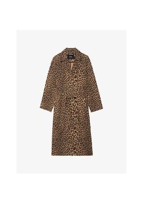 Womens Zadig&Voltaire Mentle Leopard-Print Cotton Coat