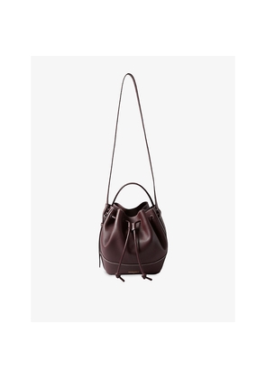 Womens Claudie Pierlot Logo-Embossed Leather Bucket Bag