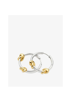 Womens Missoma Lucy Williams Knot Small 18ct Yellow-Gold Vermeil and Rhodium Hoop Earrings