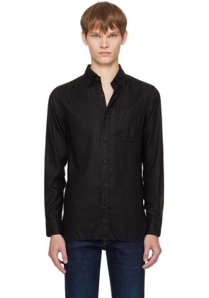 TOM FORD Black Gabardine Slim Fit Shirt