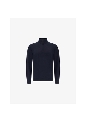 Mens Boggi Milano Mock-Neck Half-Zip Merino-Wool Jumper