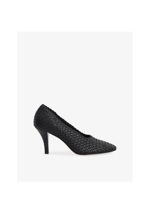 Womens Dune Admired Woven Leather Heeled Courts