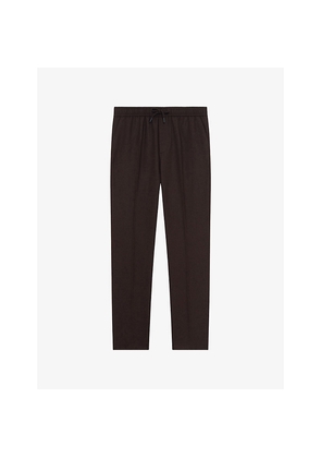 Mens The Kooples Elasticated-Waist Straight-Leg Stretch Wool-Blend Trousers