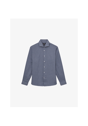 Mens Reiss Ruban Slim-Fit Long-Sleeve Linen Shirt