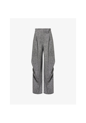 Womens Max Mara Simone Wide-Leg Wool-And-Silk Trousers