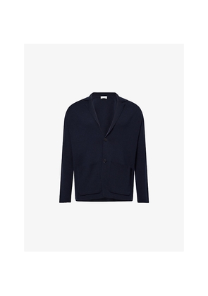 Mens John Smedley Notched-Collar Single-Breasted Wool Knitted Blazer