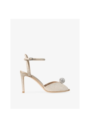 Womens Jimmy Choo Sacora 85 Glitter Leather Heeled Sandals