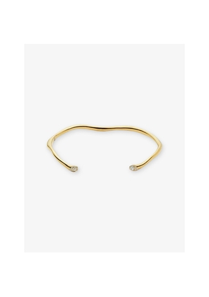 Womens Missoma Molten Snow 18ct Yellow Gold-Plated Brass and Zirconia Torque Necklace