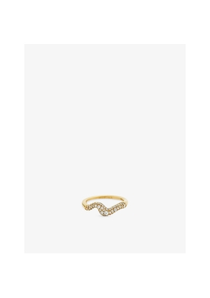 Womens Missoma Molten Snow 18ct Yellow Gold-Plated Vermeil Sterling-Silver and Zirconia Stacking Ring