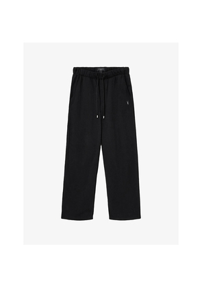 Mens Allsaints Asher Ramskull-Embroidered Cotton Jogging Bottoms