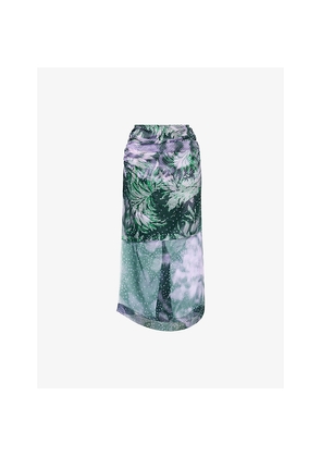 Womens Dries Van Noten Sami Silk Midi Skirt