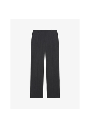 Womens The Kooples Straight-Leg Mid-Rise Wool Trousers