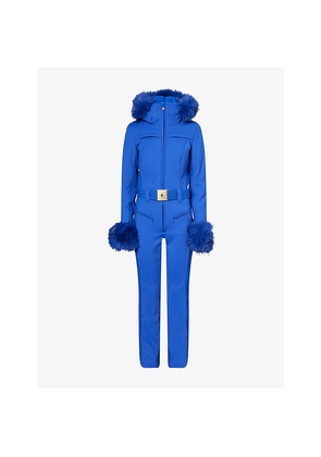 Womens Goldbergh Angele Faux Fur-Trim Soft-Shell Ski Suit