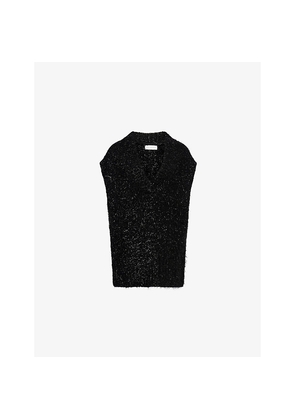 Womens Dries Van Noten Trea Sleeveless Wool-Blend Knit Jumper