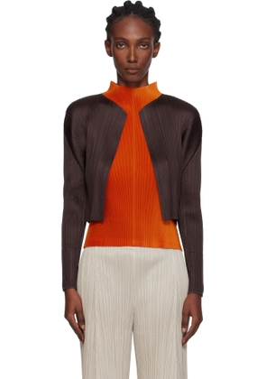 PLEATS PLEASE ISSEY MIYAKE Brown Monthly Colors July Cardigan