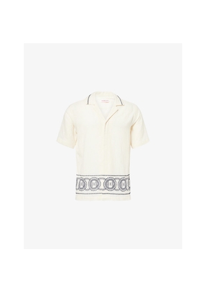 Mens Orlebar Brown Maitan Cirqua Embroidery Cotton-Knit Shirt